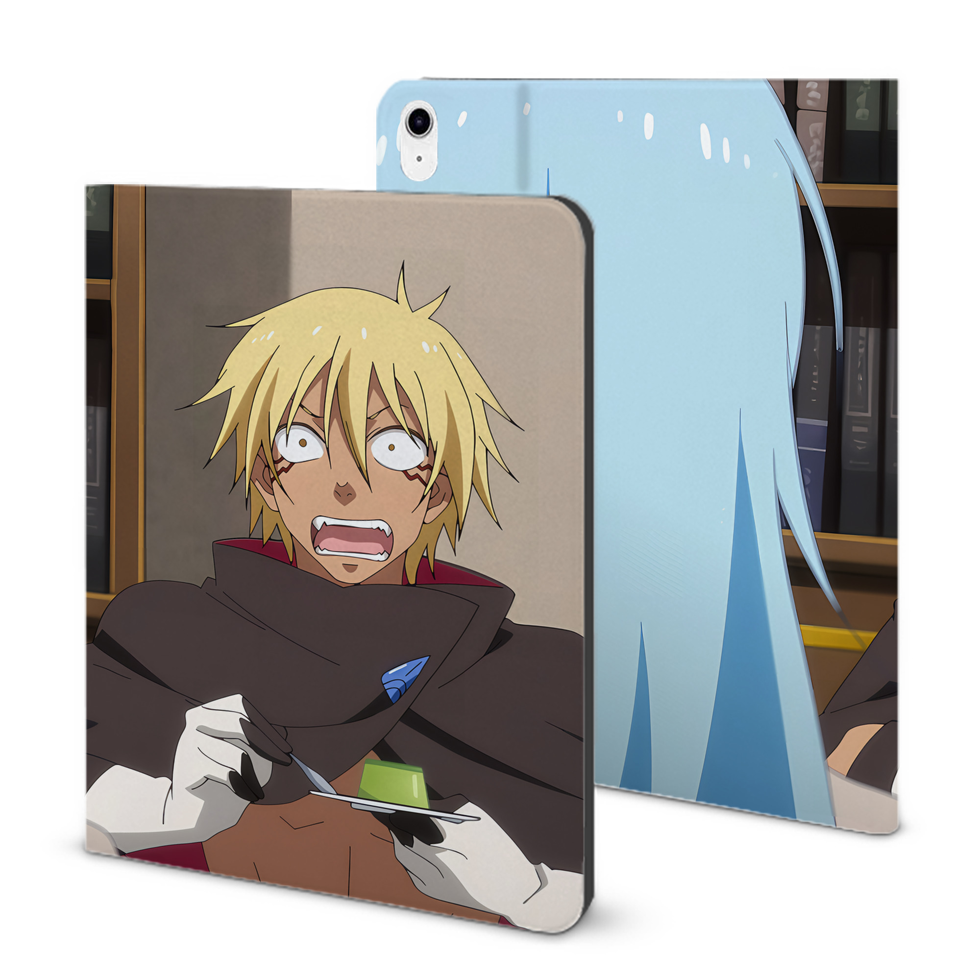 （画像用） 転スラ Regarding Reincarnated to Slime IPad ケース ブック型 PUレザー TPU 耐衝撃 軽量 薄型 ペン収納なし 全面保護 IPad 各モデル対応
